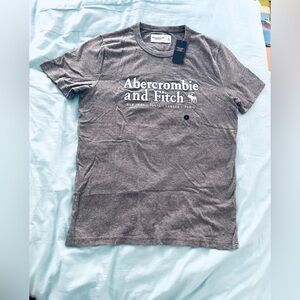 Abercrombie & Fitch Logo Tee -Large (Men's) Grey NEW WITH TAGS